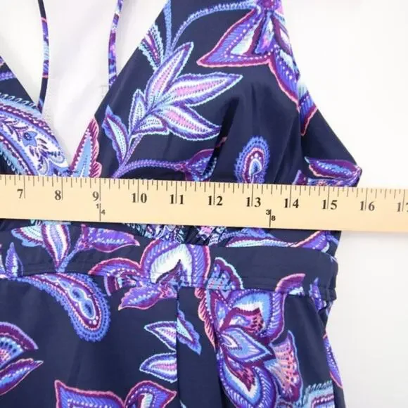NWOT Lands End Purple Paisley Racerback Tankini Swim Top Super Soft Size 10 - Picture 5 of 8